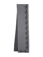 Sciarpa per bambina Chloé Kids grigia con stampa logo - Rubino Kids