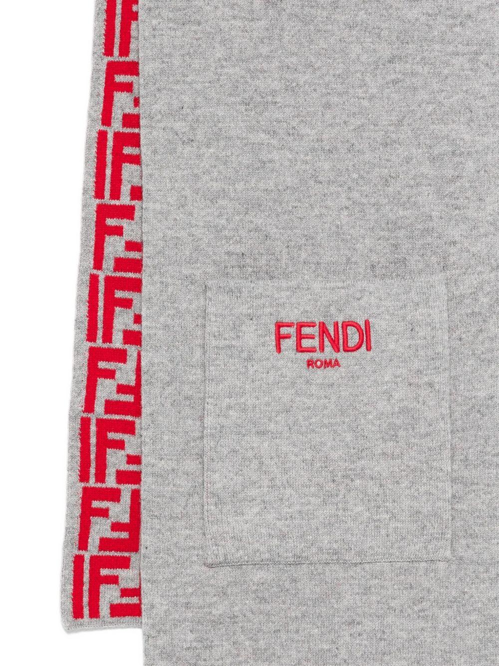Sciarpa per bambini Fendi Kids grigia con logo FF - Rubino Kids