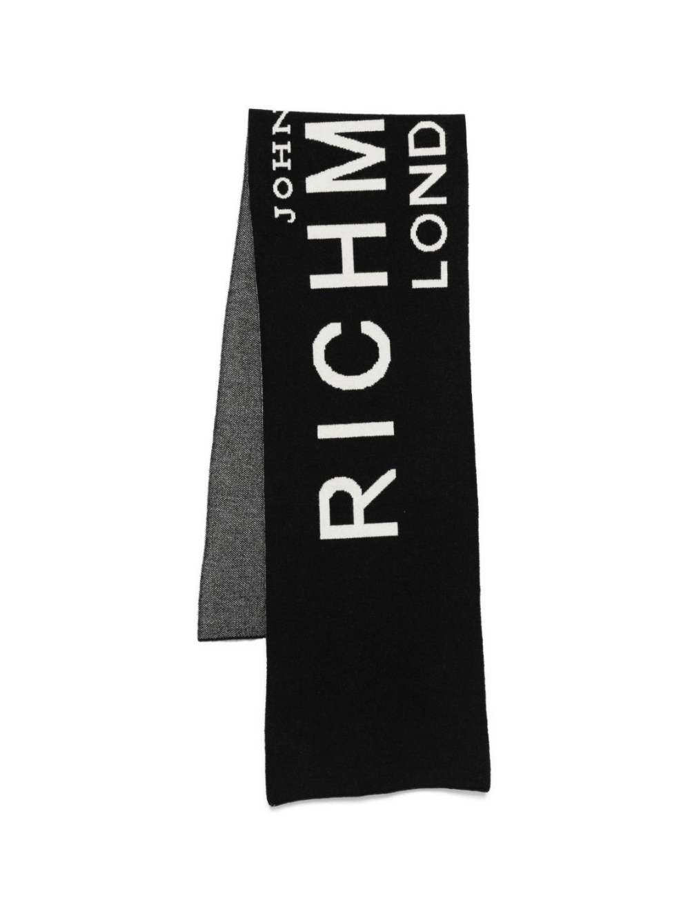 Sciarpa per bambino John Richmond Junior nero con logo a intarsio - Rubino Kids