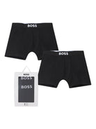 Set 2 boxer Boss Kids neri con stampa - Rubino Kids