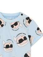 Set 2 pezzi per neonata Karl Lagerfeld Kids blu con stampa ikonik karl - Rubino Kids