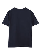 Set 2 T-shirt Boss Kids blu/bianca con stampa logo - Rubino Kids