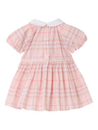 Set abito e culotte per neonata Burberry Kids rosa con motivo a quadri - Rubino Kids