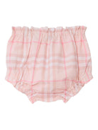 Set abito e culotte per neonata Burberry Kids rosa con motivo a quadri - Rubino Kids