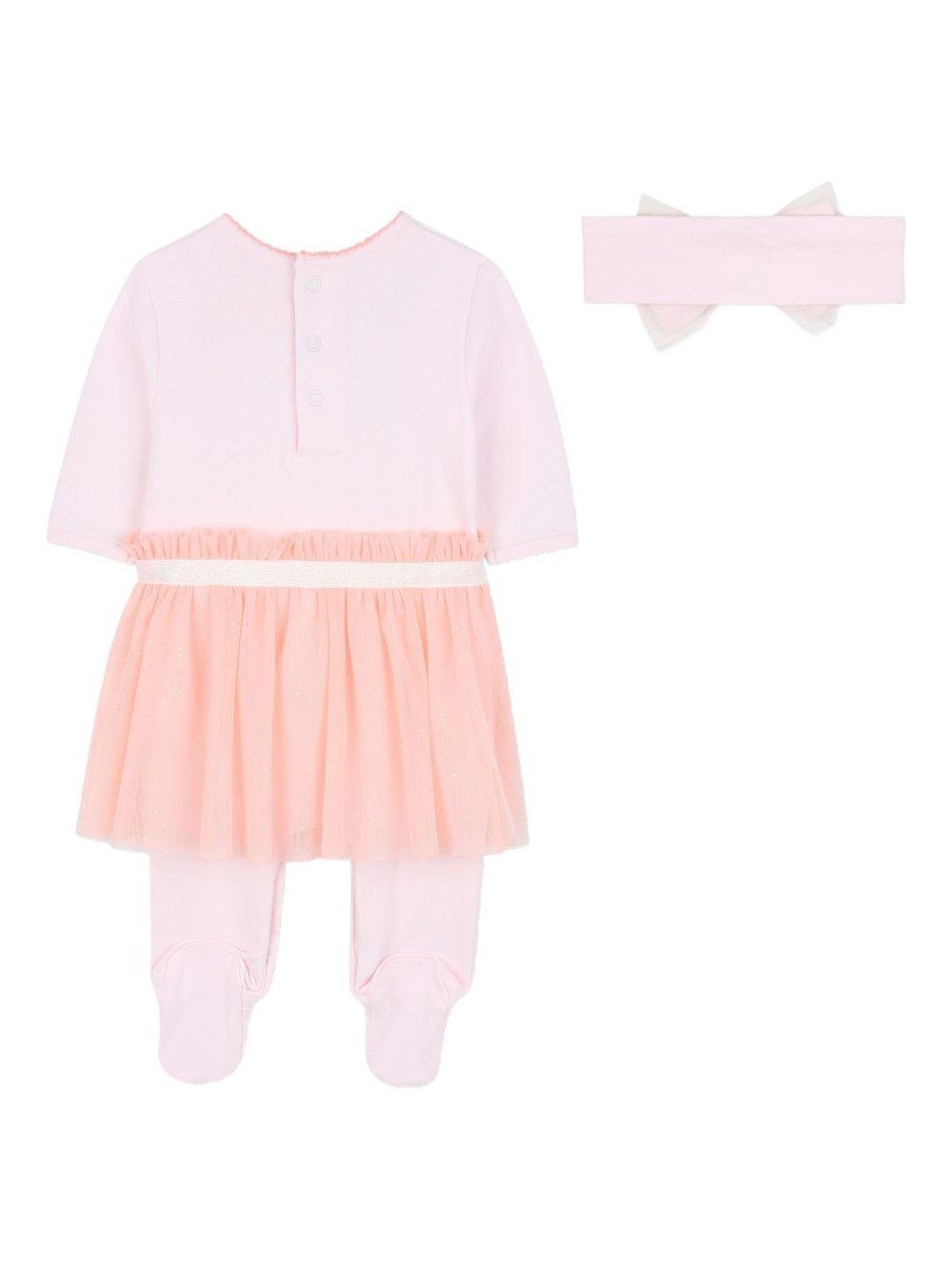 Set abito e fascia per capelli per neonata Billieblush rosa con motivo gatto - Rubino Kids