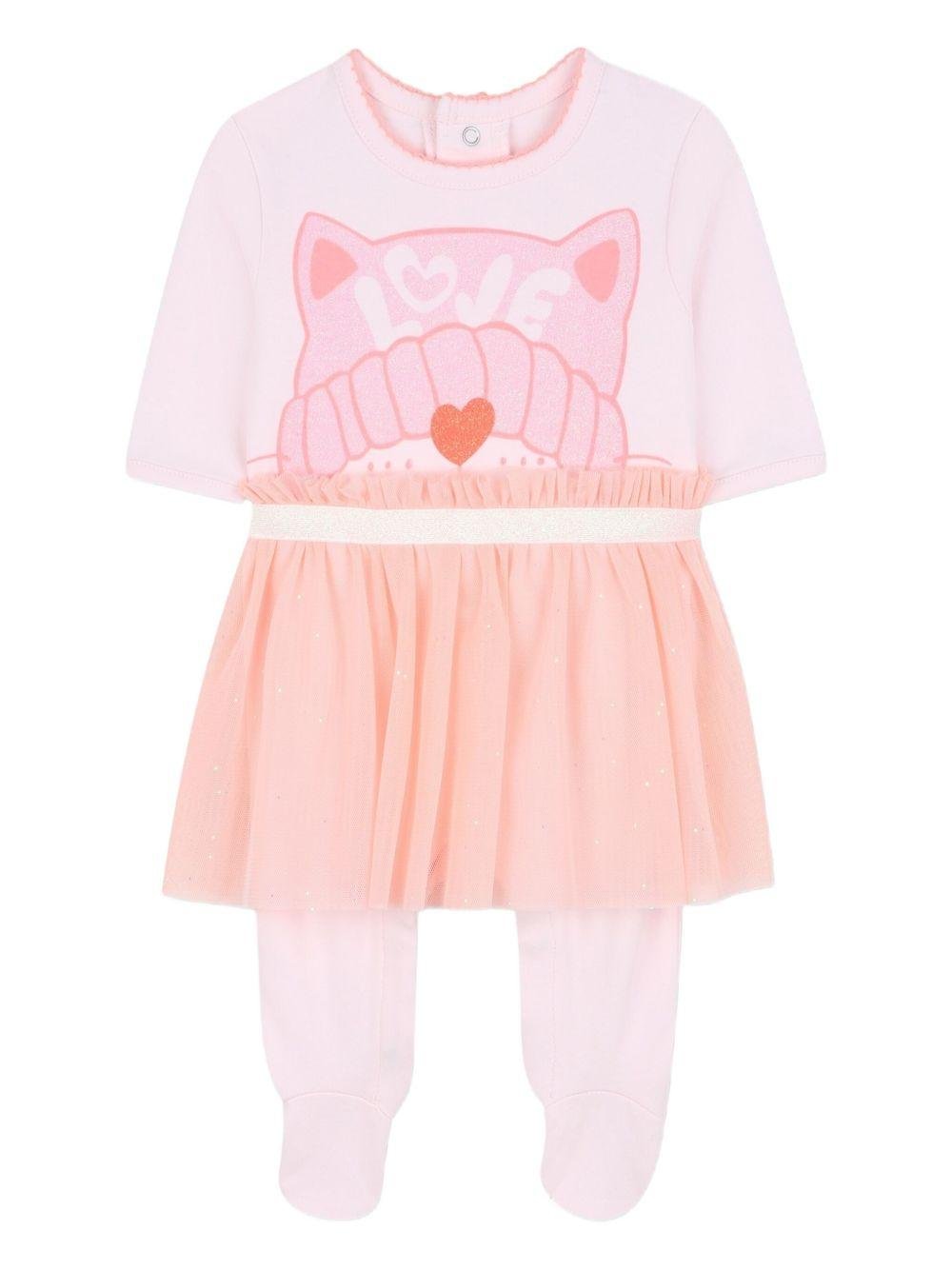 Set abito e fascia per capelli per neonata Billieblush rosa con motivo gatto - Rubino Kids