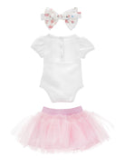 Set abito per bambina Monnalisa bianco con stampa a fiori - Rubino Kids