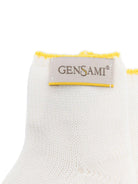 Set berretto e calzini per neonata Gensami Kids bianco con rifiniture gialle - Rubino Kids