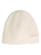 Set berretto e scarpette per neonata Chloé Kids bianco con orlo a smerlo - Rubino Kids