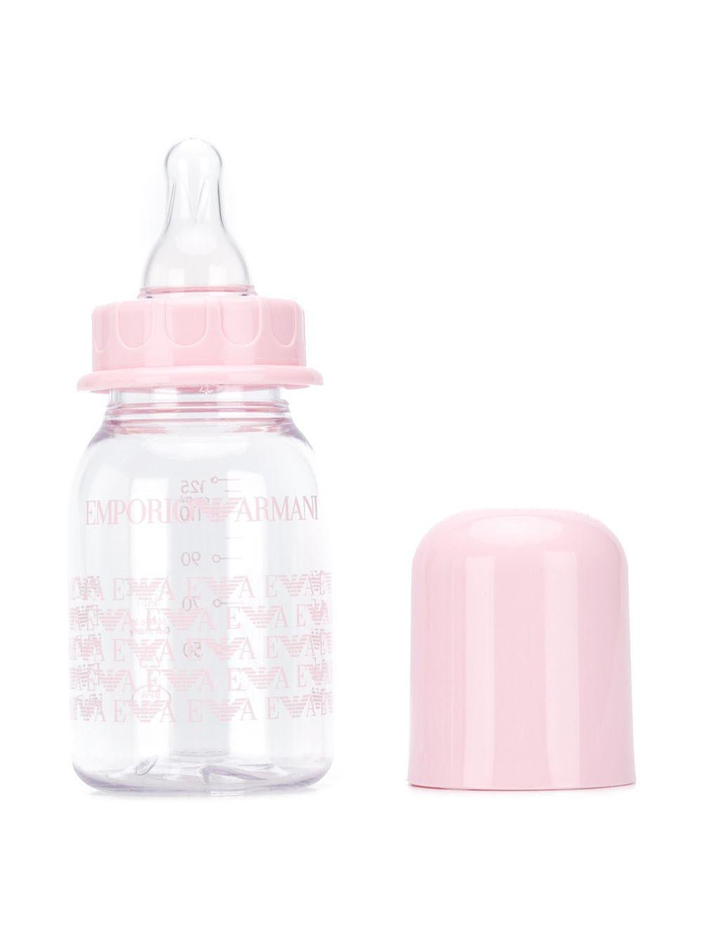 Set biberon per neonata Emporio Armani Kids rosa con stampa con monogramma - Rubino Kids