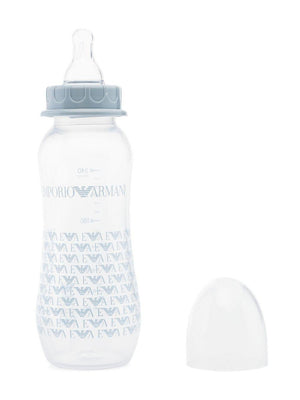Set biberon per neonato Emporio Armani Kids azzurro con stampa con monogramma