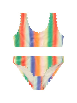 Set bikini per bambina Molo multicolor Nolina con stampa arcobaleno e vita elasticizzata