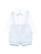 Set camicia e salopette per neonato Colorichiari azzurro con bretelle - Rubino Kids
