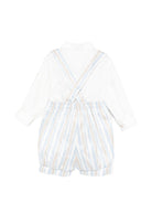 Set camicia e salopette per neonato Colorichiari bianco a righe (2 pezzi) - Rubino Kids