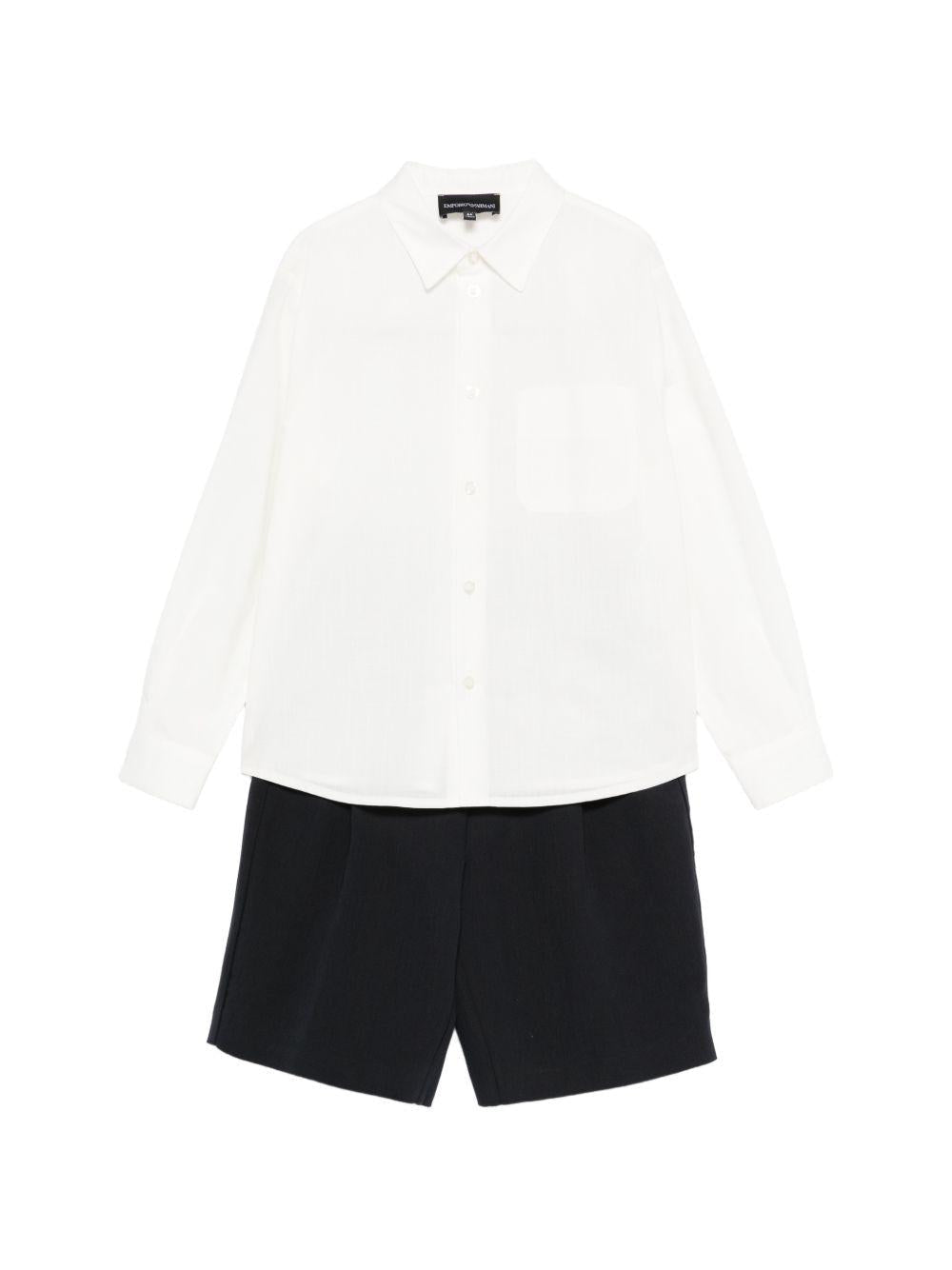 Set camicia e shorts per bambino Emporio Armani Kids multicolore con colletto classico - Rubino Kids