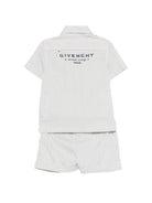 Set camicia e shorts per neonato Givenchy Kids bianco con design a righe - Rubino Kids