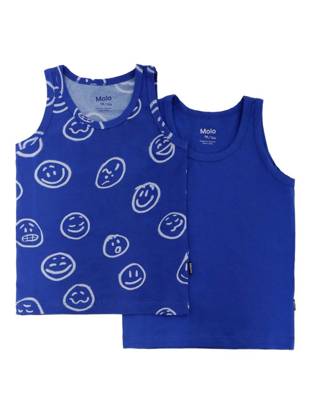 Set canotte per bambino Molo blu Jayden con motivo smiley - Rubino Kids