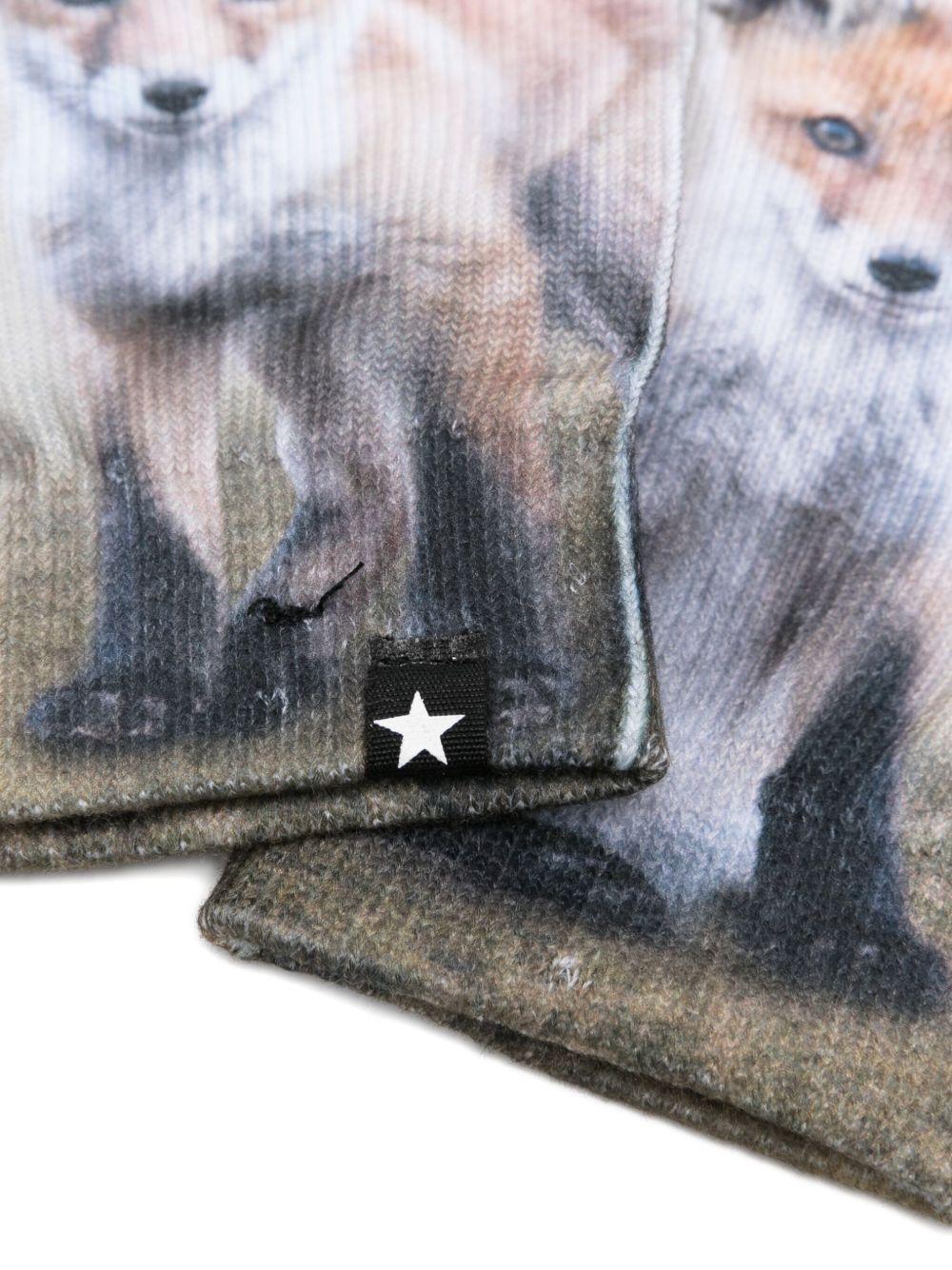 Set cappello e guanti per bambina Molo multicolore con stampa volpi - Rubino Kids