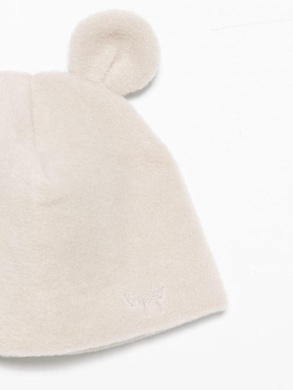 Set cappello e sciarpa per neonato Il Gufo beige con dettaglio orecchie - Rubino Kids
