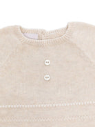 Set completo cappellino e coperta per neonati Paz Rodríguez beige con bordi a coste - Rubino Kids