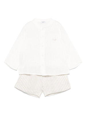 Set con shorts per neonato Il Gufo bianco in lino