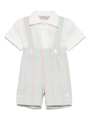 Set con shorts per neonato La Stupenderia bianco a righe