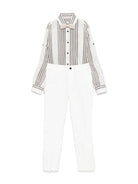 Set di 3 pezzi per bambino Colorichiari nero a righe con chiusura doppiopetto - Rubino Kids