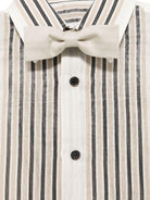 Set di 3 pezzi per bambino Colorichiari nero a righe con chiusura doppiopetto - Rubino Kids