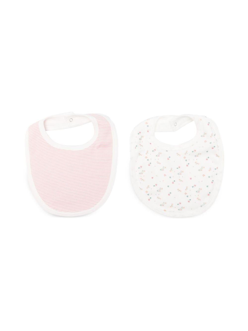 Set di due bavaglini per neonati Petit Bateau multicolore con scollo rotondo - Rubino Kids