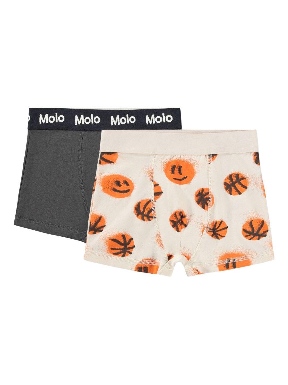 Set di due boxer Justin Molo multicolore con stampa basketball - Rubino Kids