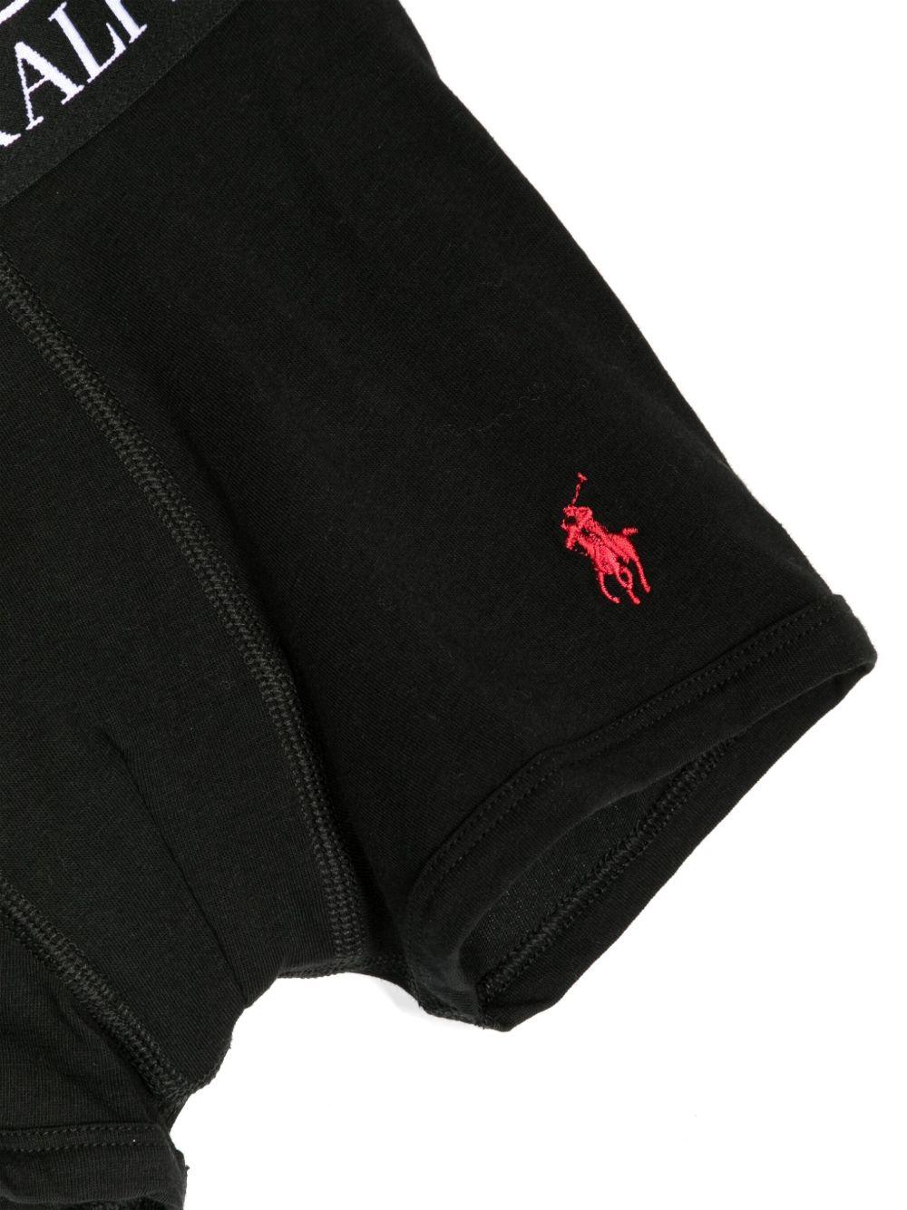 Set di due boxer per bambino Polo Ralph Lauren Kids neri con motivo Polo Pony - Rubino Kids