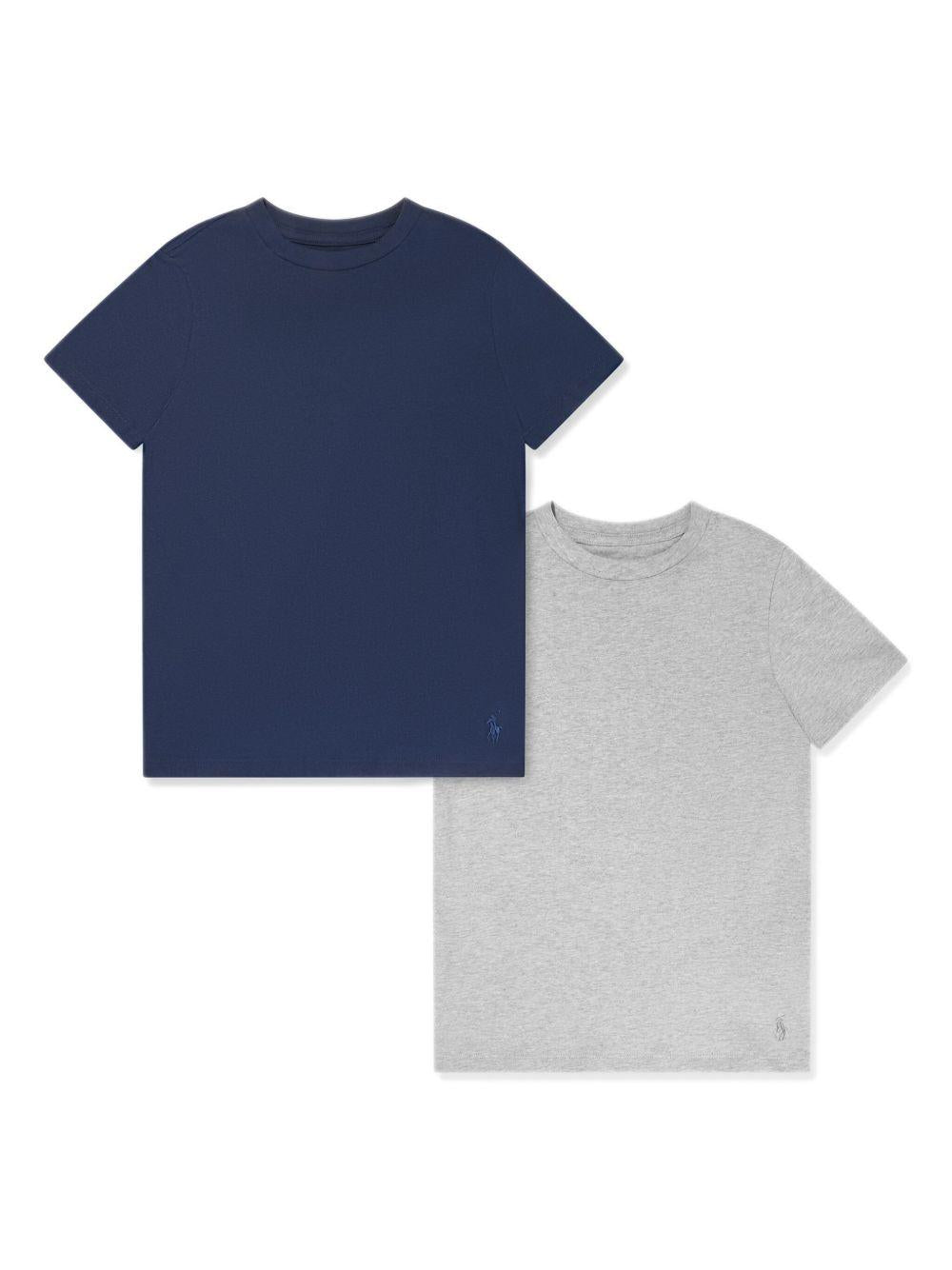 Set di due t-shirt per bambini Polo Ralph Lauren Kids multicolore ricamo con logo frontale - Rubino Kids