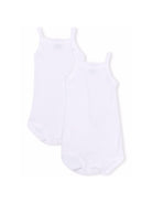 Set di due tutine per neonati Petit Bateau bianche con spalline sottili - Rubino Kids
