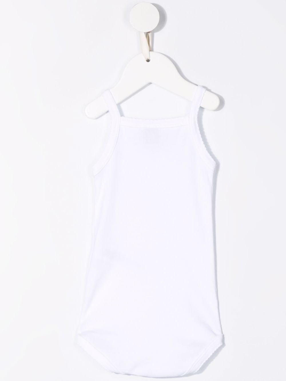 Set di due tutine per neonati Petit Bateau bianche con spalline sottili - Rubino Kids