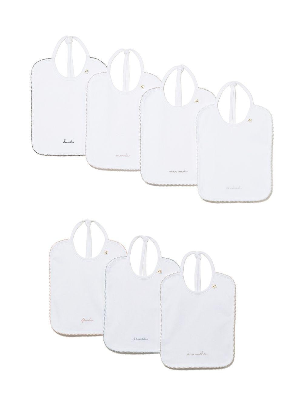 Set di sette bavaglini per neonati Bonpoint con orlo con ricamato - Rubino Kids