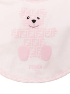 Set di tre bavaglini per neonata Fendi Kids rosa con logo FF - Rubino Kids