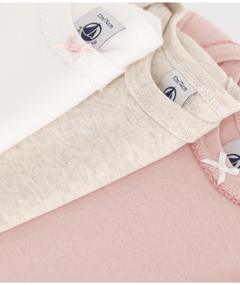 Set di tre body per neonati Petit Bateau multicolore con maniche corte - Rubino Kids