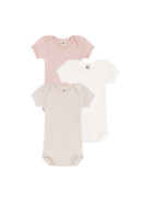 Set di tre body per neonati Petit Bateau multicolore con maniche corte - Rubino Kids
