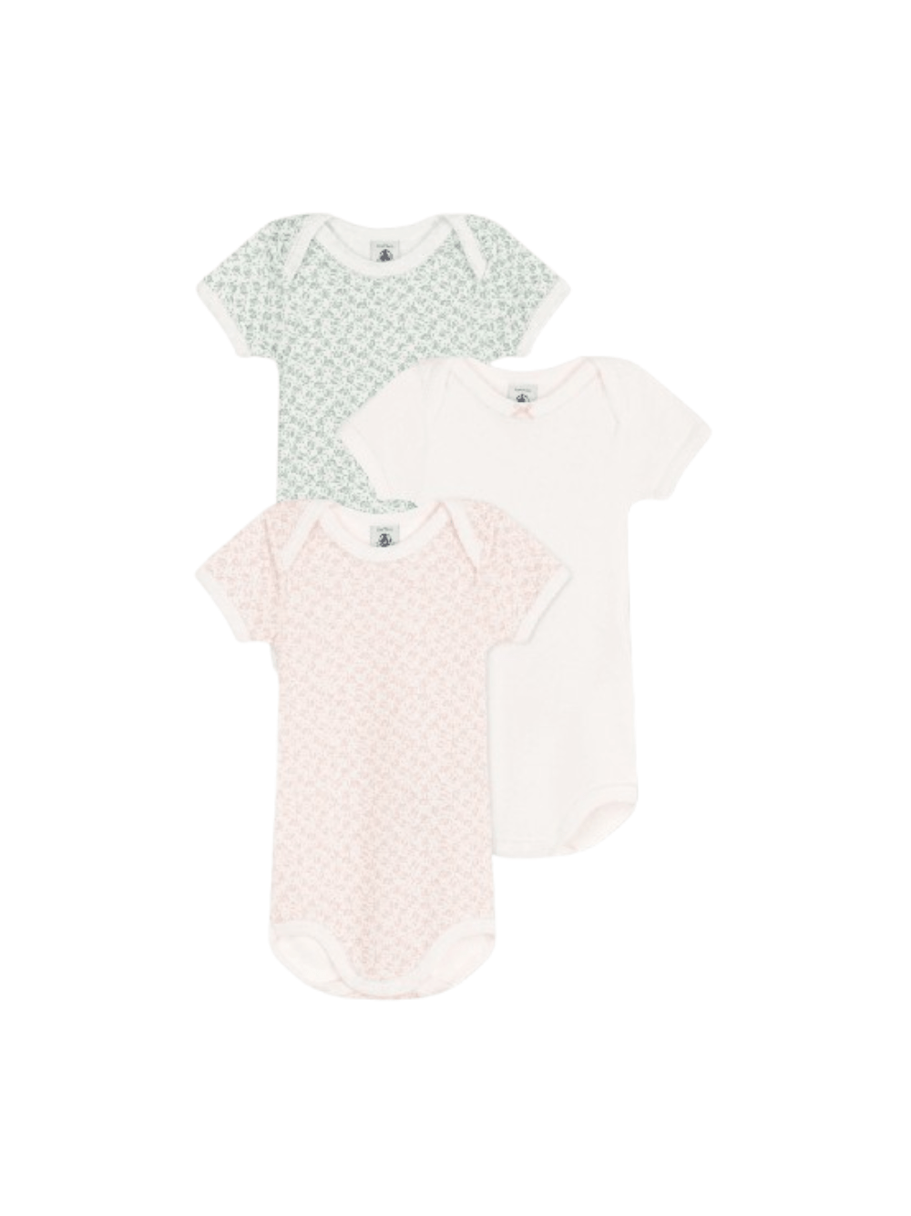 Set di tre body per neonati Petit Bateau multicolore con maniche corte - Rubino Kids