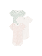 Set di tre body per neonati Petit Bateau multicolore con maniche corte - Rubino Kids