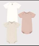 Set di tre body per neonati Petit Bateau multicolore con maniche corte - Rubino Kids