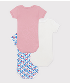Set di tre body per neonati Petit Bateau multicolore con maniche corte - Rubino Kids