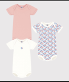 Set di tre body per neonati Petit Bateau multicolore con maniche corte - Rubino Kids