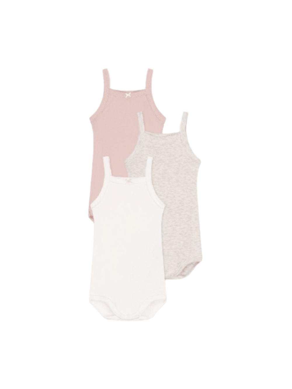 Set di tre body per neonati Petit Bateau multicolore senza maniche - Rubino Kids