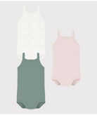 Set di tre body per neonati Petit Bateau multicolore senza maniche - Rubino Kids