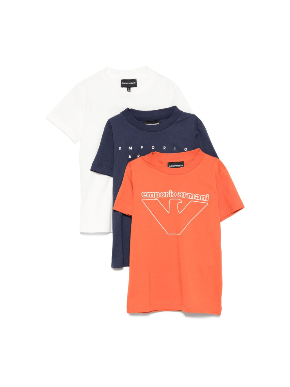 Set di tre magliette per bambino Emporio Armani Kids multicolore con logo - Rubino Kids