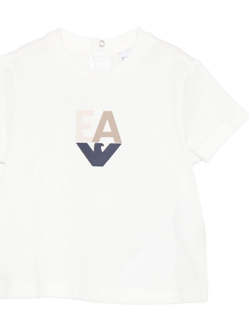 Set di tre magliette per neonato Emporio Armani Kids multicolore con logo - Rubino Kids