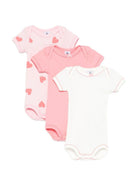 Set di tre tutine per neonata Petit Bateau rosa con design diversi - Rubino Kids