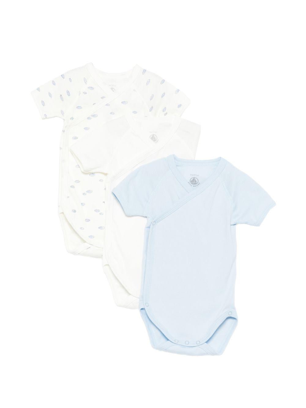 Set di tre tutine per neonato Petit Bateau multicolore con fantasie diverse - Rubino Kids