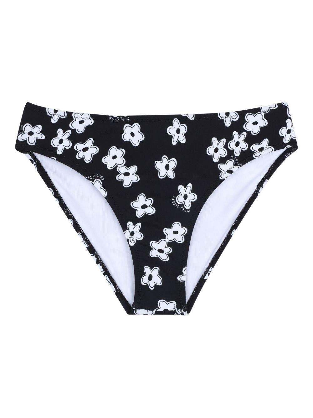 Set due pezzi bikini per bambina The Marc Jacobs Kids nero con stampa fiori - Rubino Kids